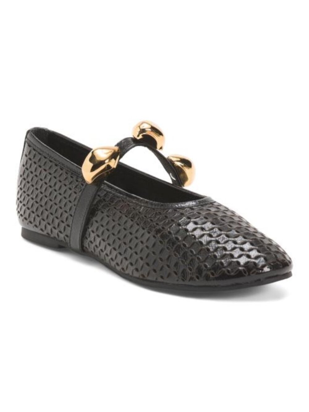 KOKO + PALENKI Black Leather Shia Mary Jane Flat